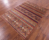 Khorjin Persian Gabbeh Hand Knotted Wool Rug - 4' 11" X 6' 5" - Golden Nile