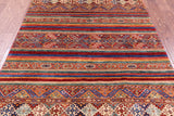Khorjin Persian Gabbeh Hand Knotted Wool Rug - 4' 9" X 6' 7" - Golden Nile