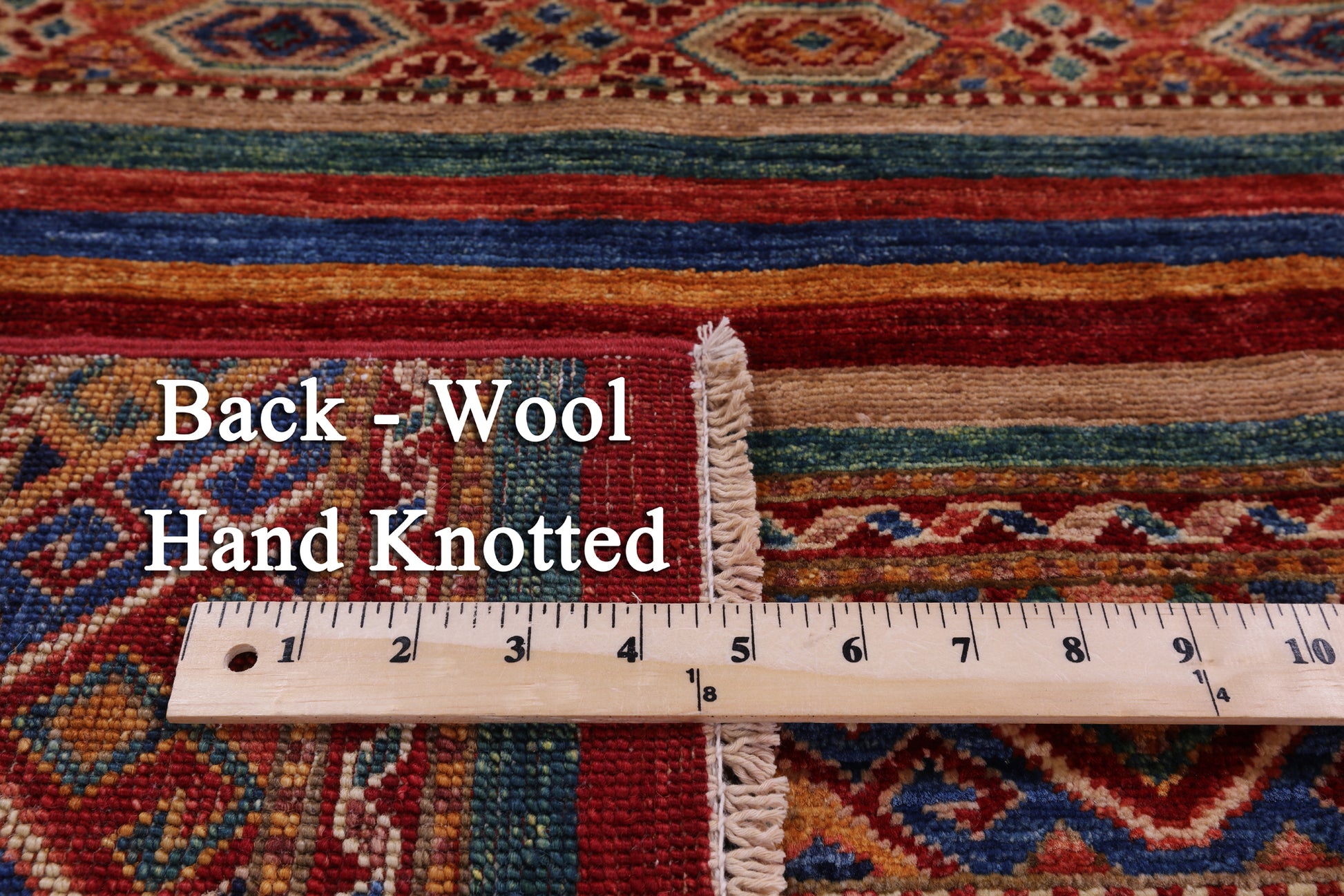 Khorjin Persian Gabbeh Hand Knotted Wool Rug - 4' 9" X 6' 7" - Golden Nile