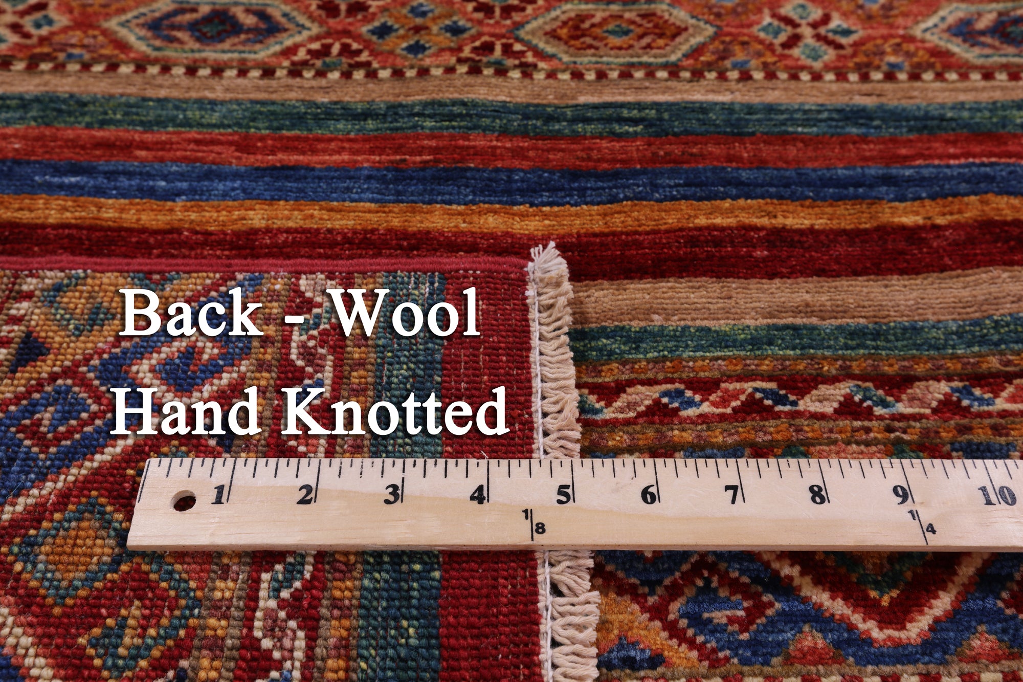 Khorjin Persian Gabbeh Hand Knotted Wool Rug - 4' 9" X 6' 7" - Golden Nile