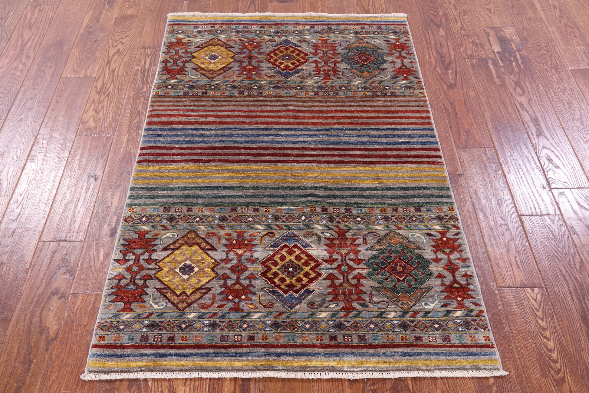 Khorjin Persian Gabbeh Hand Knotted Wool Rug - 3' 3" X 5' 1" - Golden Nile