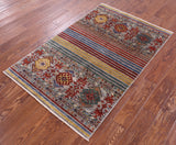 Khorjin Persian Gabbeh Hand Knotted Wool Rug - 3' 3" X 5' 1" - Golden Nile