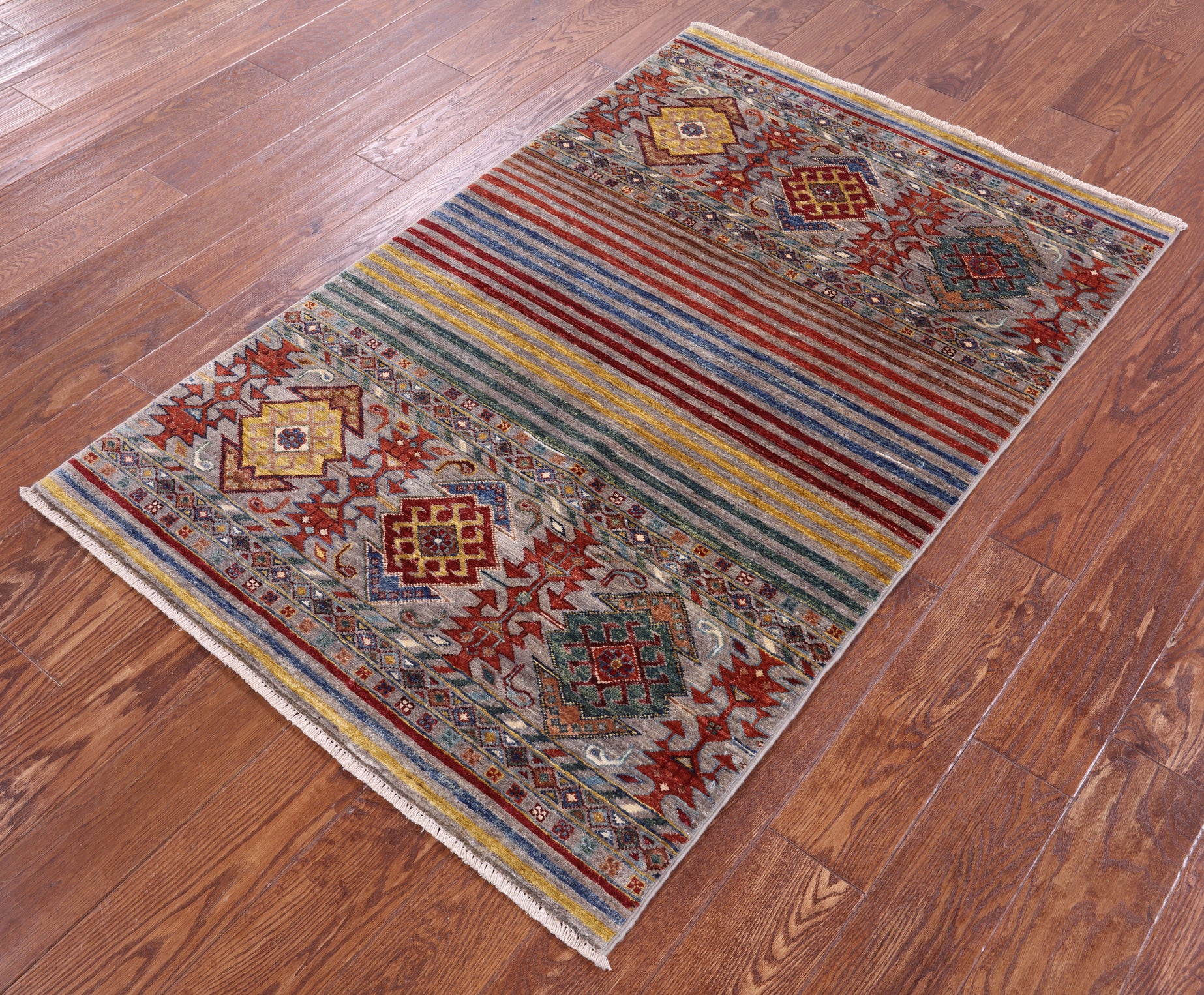 Khorjin Persian Gabbeh Hand Knotted Wool Rug - 3' 3" X 5' 1" - Golden Nile