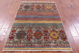 Khorjin Persian Gabbeh Hand Knotted Wool Rug - 3' 3" X 5' 1" - Golden Nile
