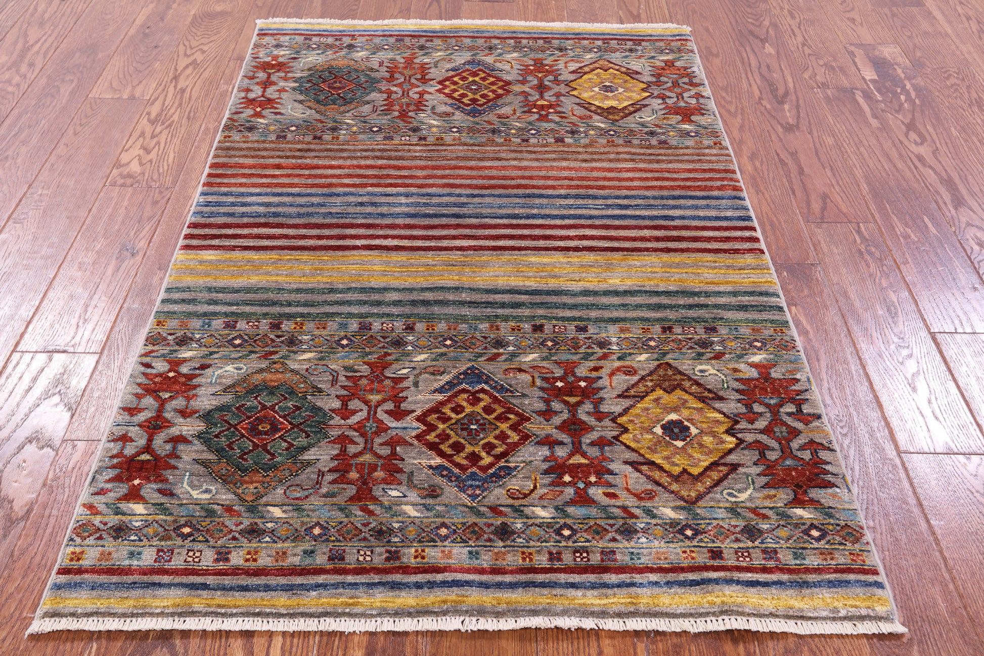 Khorjin Persian Gabbeh Hand Knotted Wool Rug - 3' 3" X 5' 1" - Golden Nile