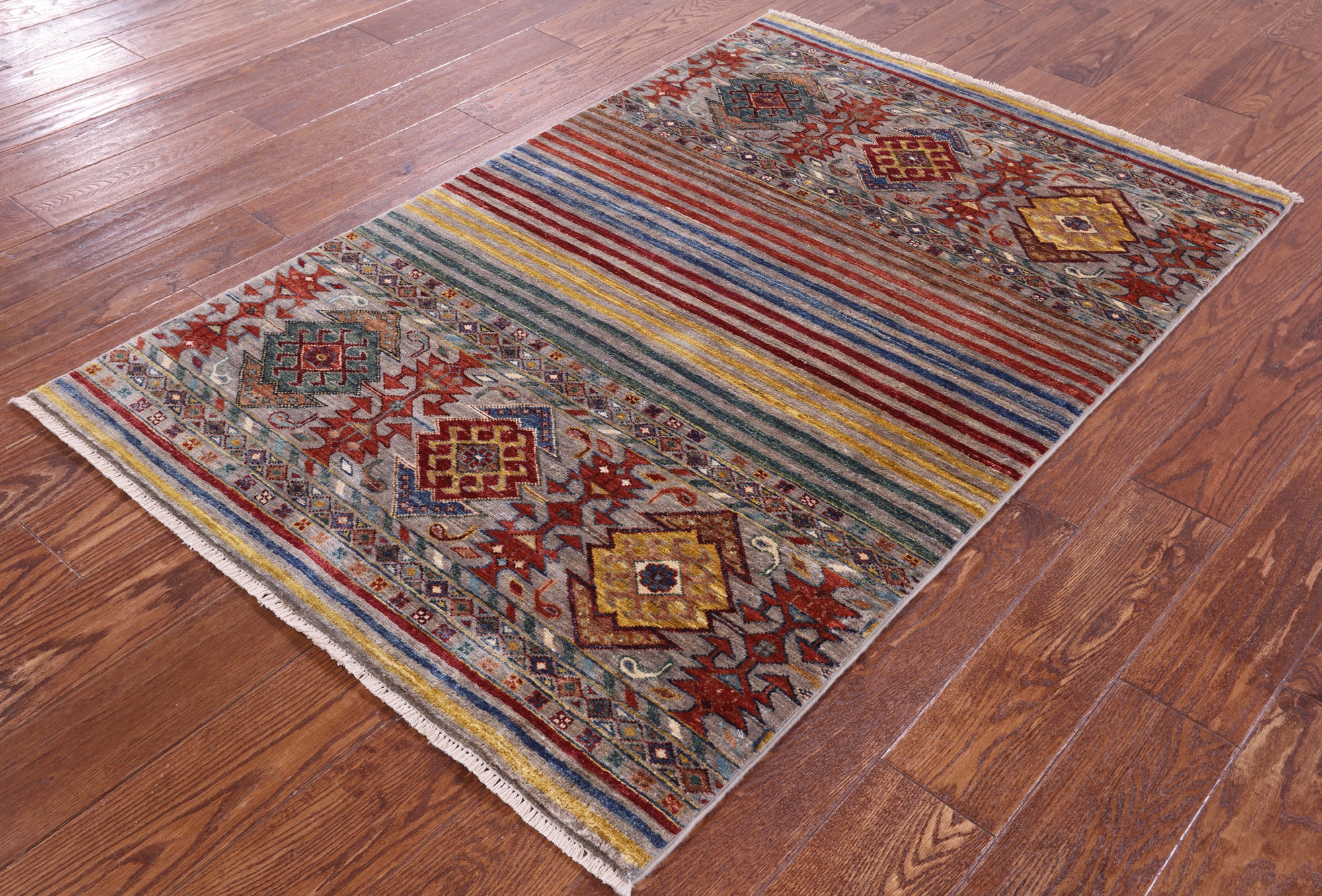 Khorjin Persian Gabbeh Hand Knotted Wool Rug - 3' 3" X 5' 1" - Golden Nile
