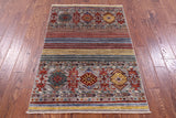 Khorjin Persian Gabbeh Hand Knotted Wool Rug - 3' 3" X 5' 1" - Golden Nile