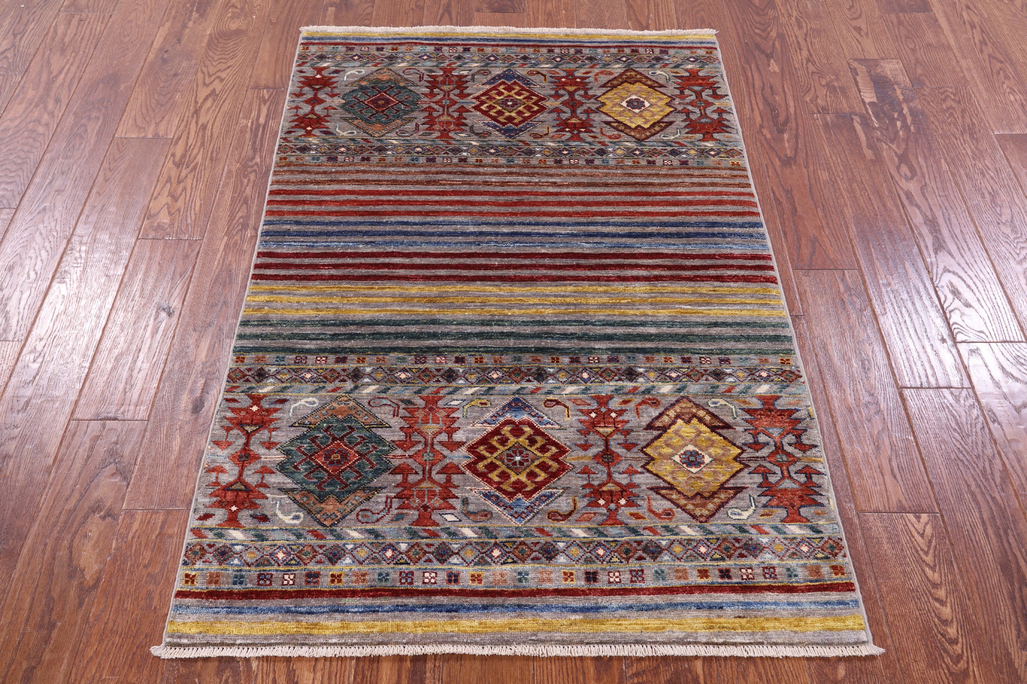 Khorjin Persian Gabbeh Hand Knotted Wool Rug - 3' 3" X 5' 1" - Golden Nile