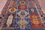 Blue Persian Fine Serapi Hand Knotted Wool Rug - 6' 0" X 8' 4" - Golden Nile