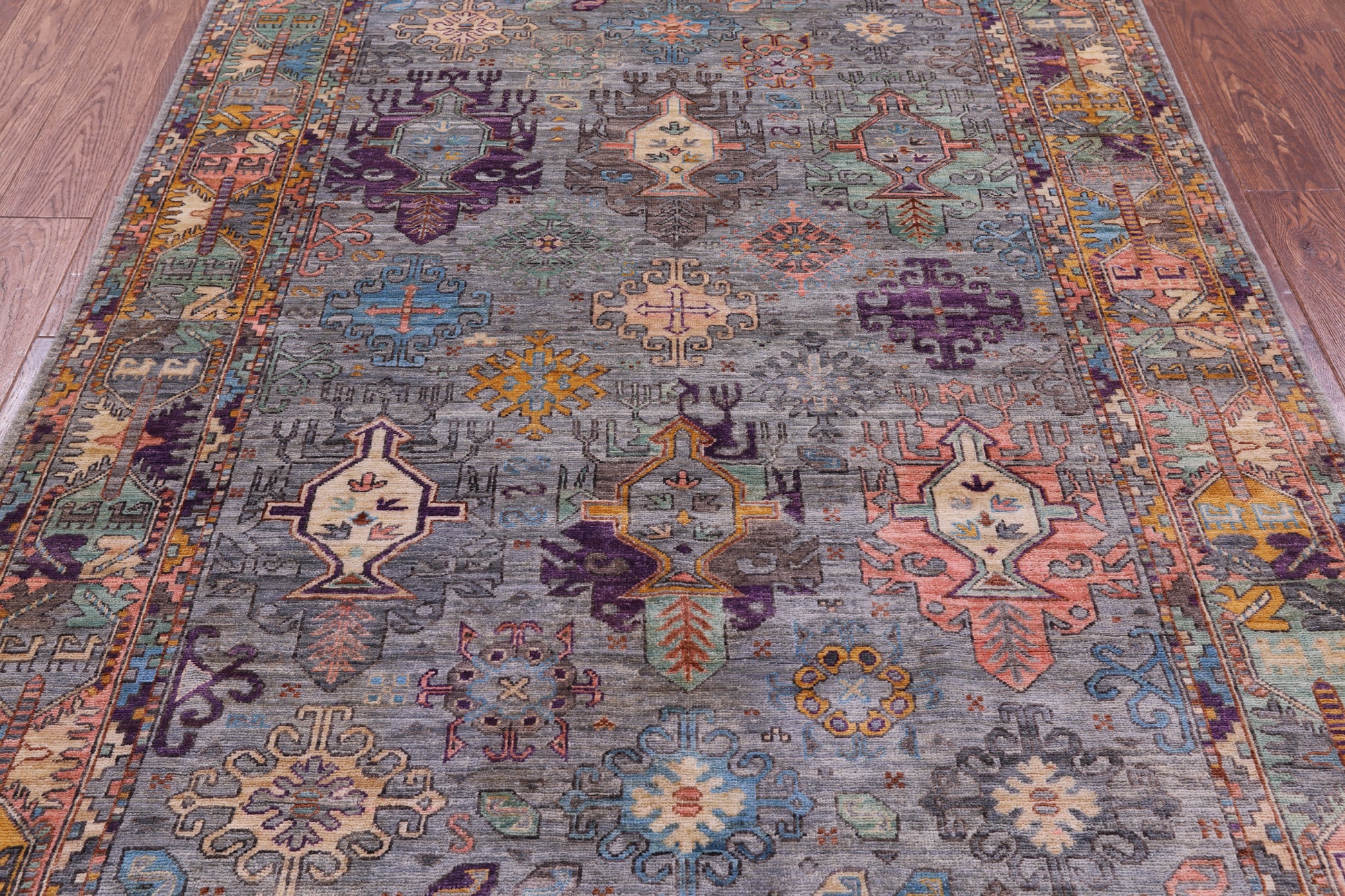 Persian Fine Serapi Hand Knotted Wool Rug - 4' 10" X 6' 9" - Golden Nile