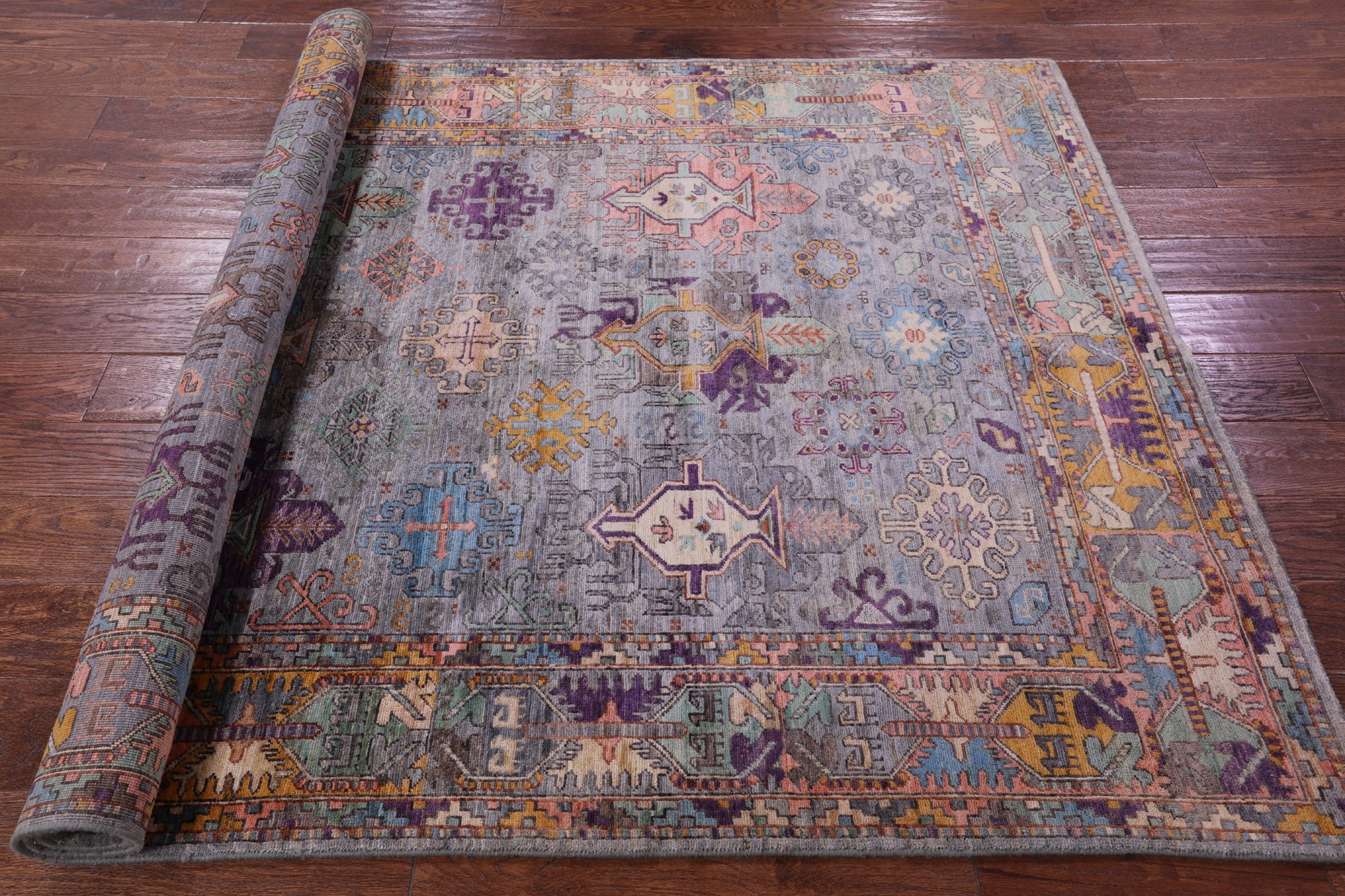 Persian Fine Serapi Hand Knotted Wool Rug - 4' 10" X 6' 9" - Golden Nile