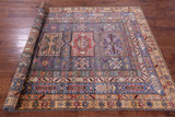Grey Super Kazak Hand Knotted Wool Rug - 5' 9" X 8' 1" - Golden Nile