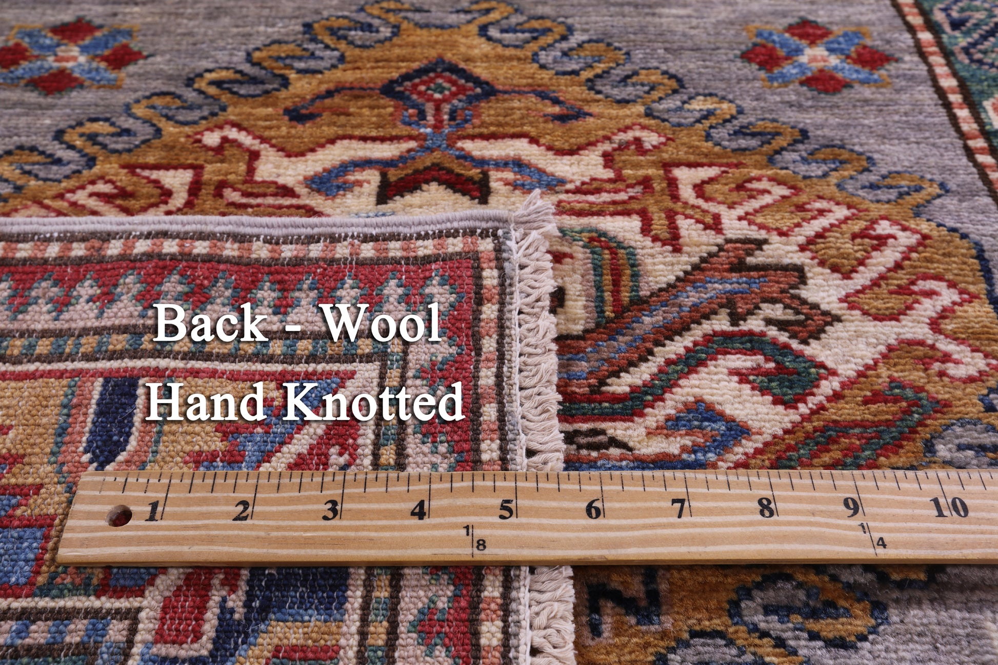 Super Kazak Hand Knotted Wool Runner Rug - 2' 8" X 10' 6" - Golden Nile