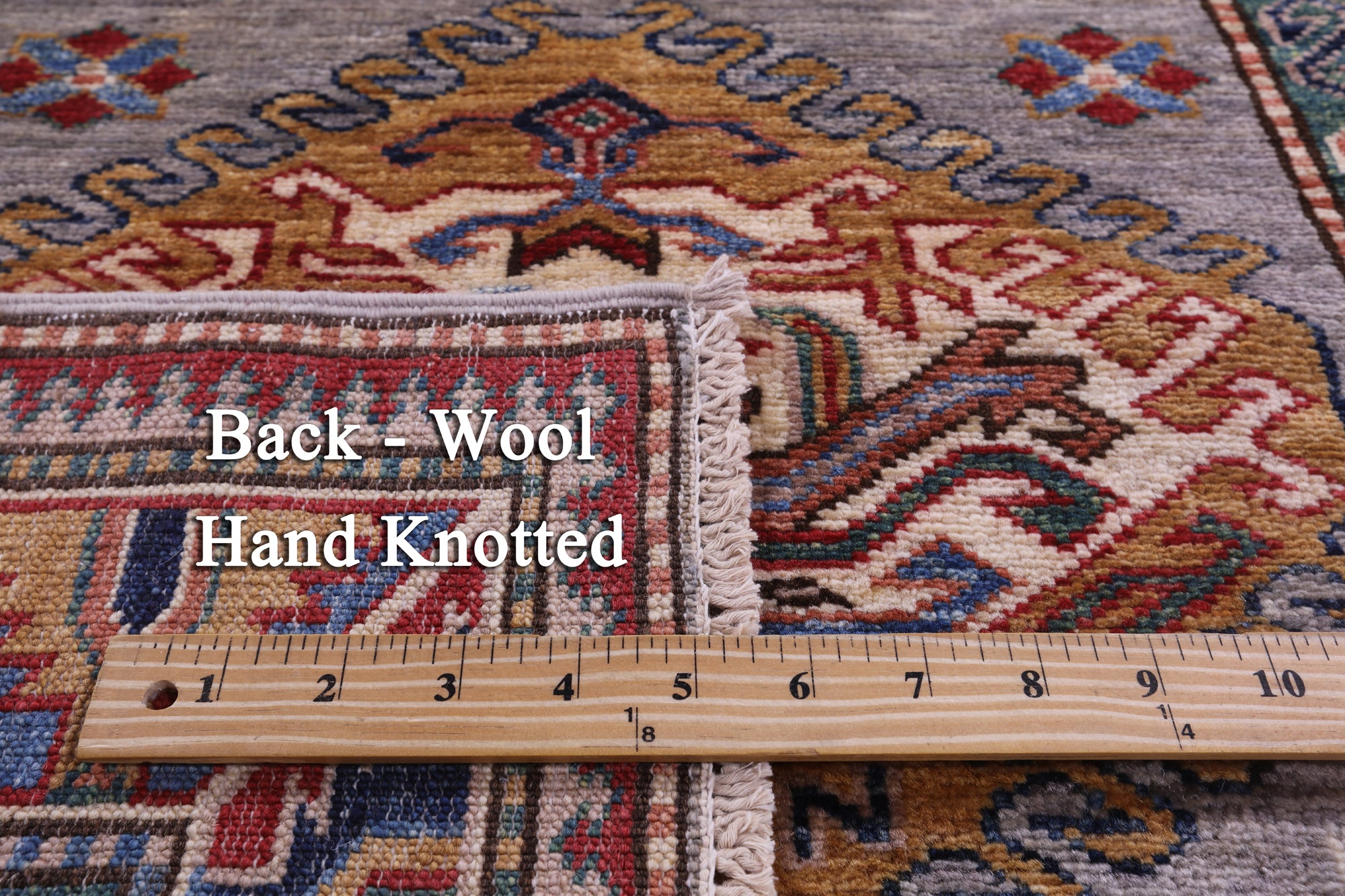 Super Kazak Hand Knotted Wool Runner Rug - 2' 8" X 10' 6" - Golden Nile