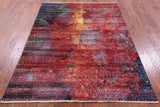 Abstract Contemporary Hand Knotted Wool Rug - 5' 0" X 6' 9" - Golden Nile
