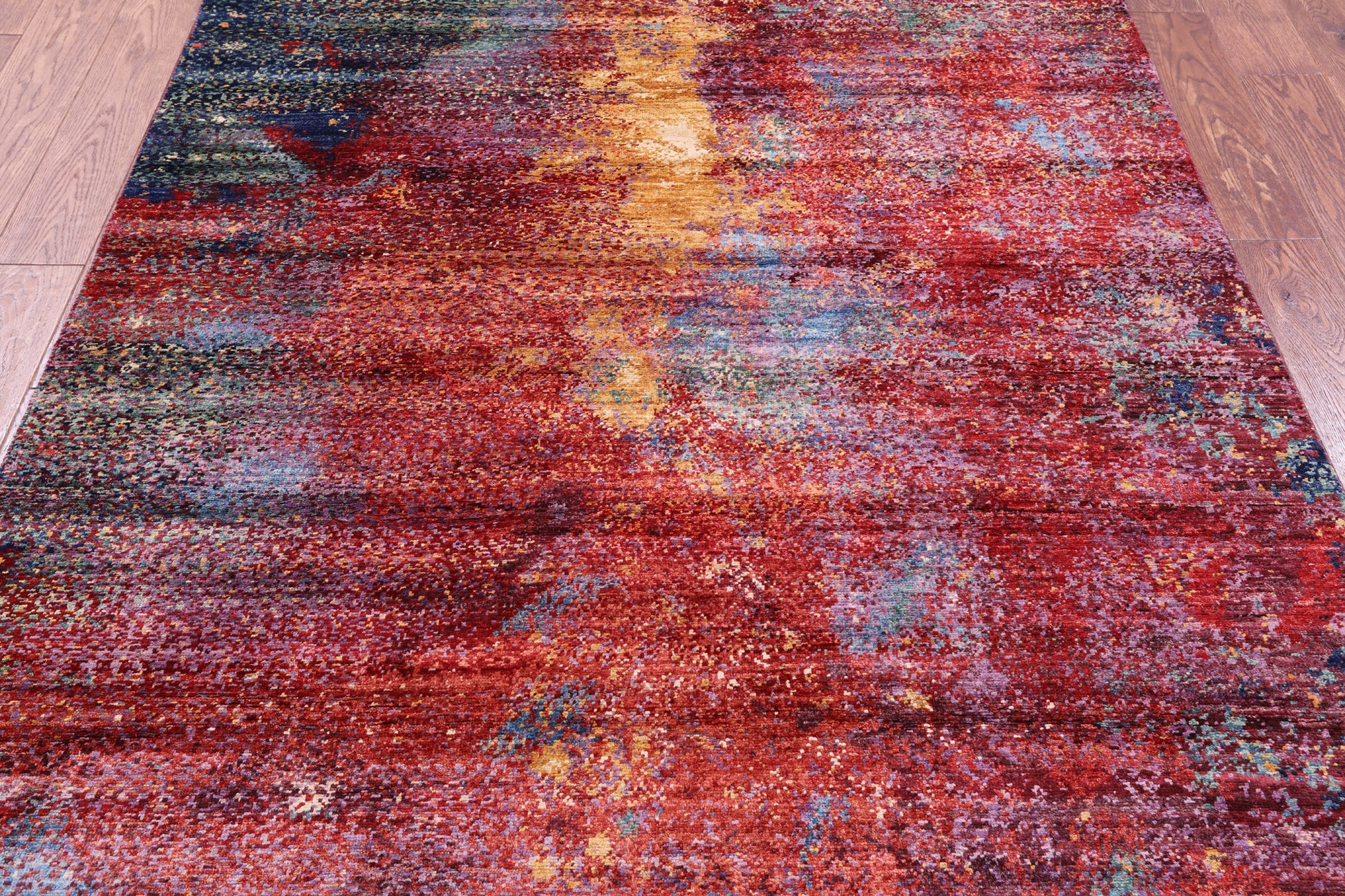 Abstract Contemporary Hand Knotted Wool Rug - 5' 0" X 6' 9" - Golden Nile