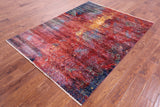 Abstract Contemporary Hand Knotted Wool Rug - 5' 0" X 6' 9" - Golden Nile