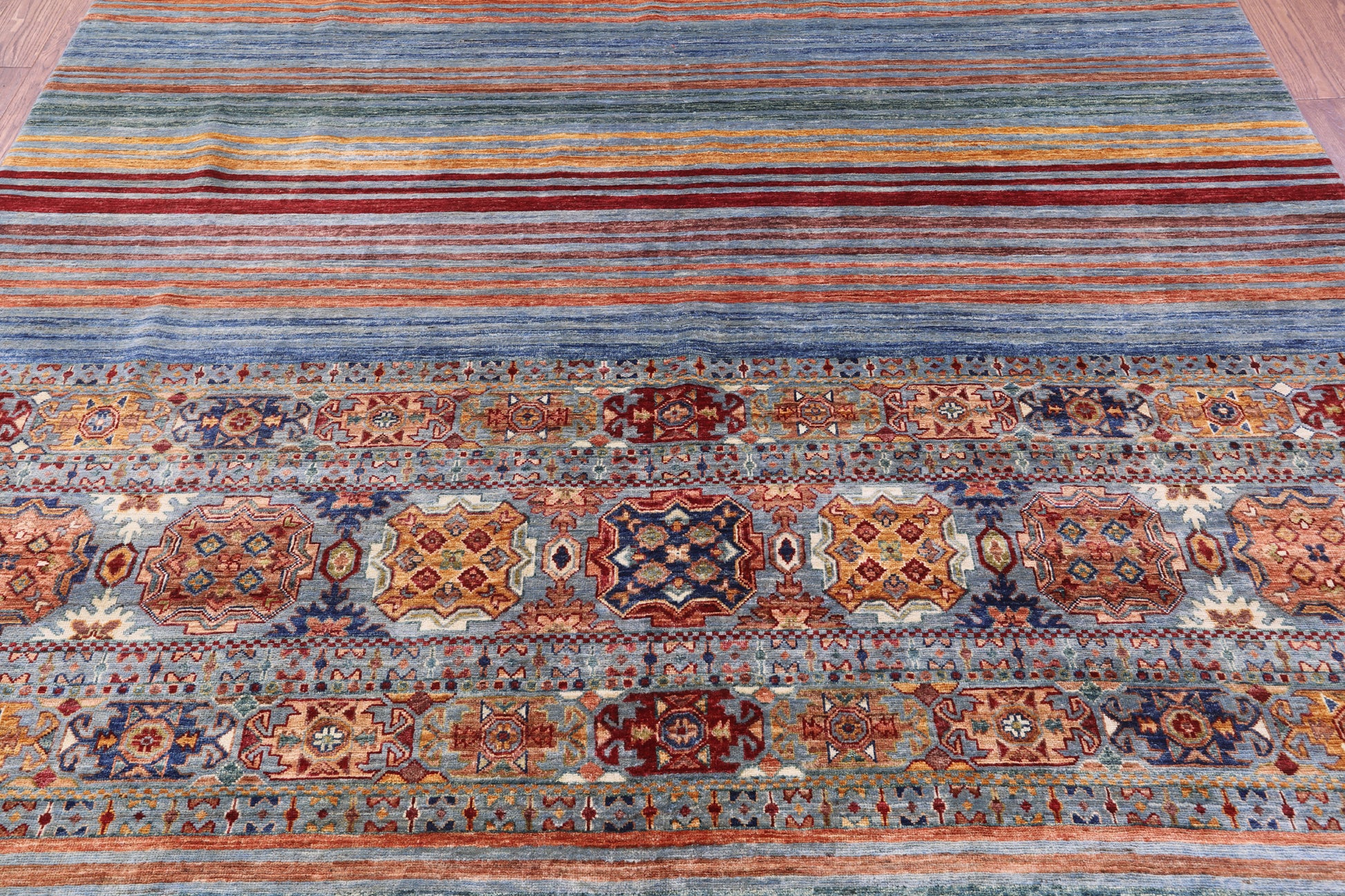 Khorjin Persian Gabbeh Handmade Wool Rug - 8' 3" X 10' 6" - Golden Nile