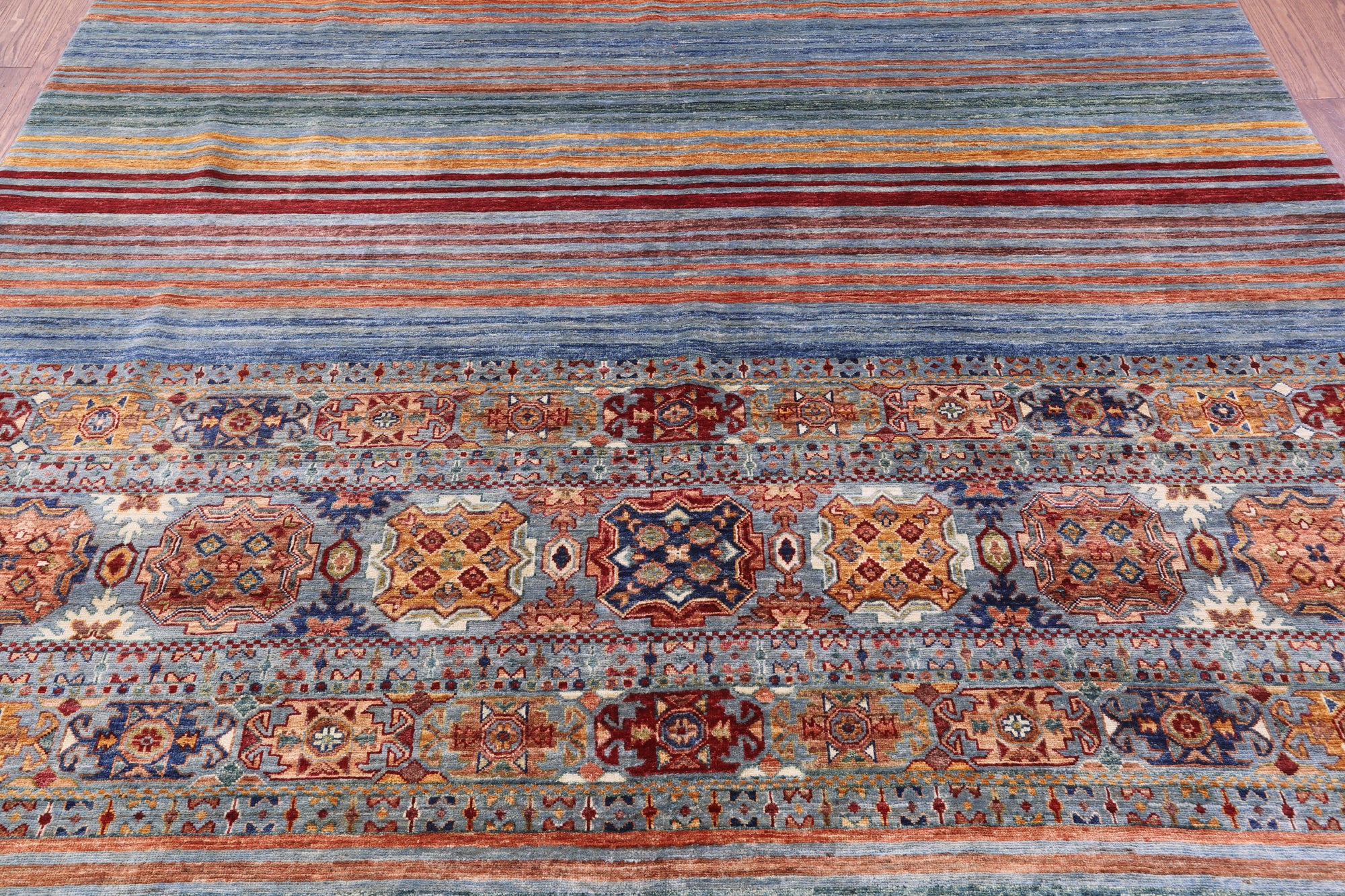 Khorjin Persian Gabbeh Handmade Wool Rug - 8' 3" X 10' 6" - Golden Nile