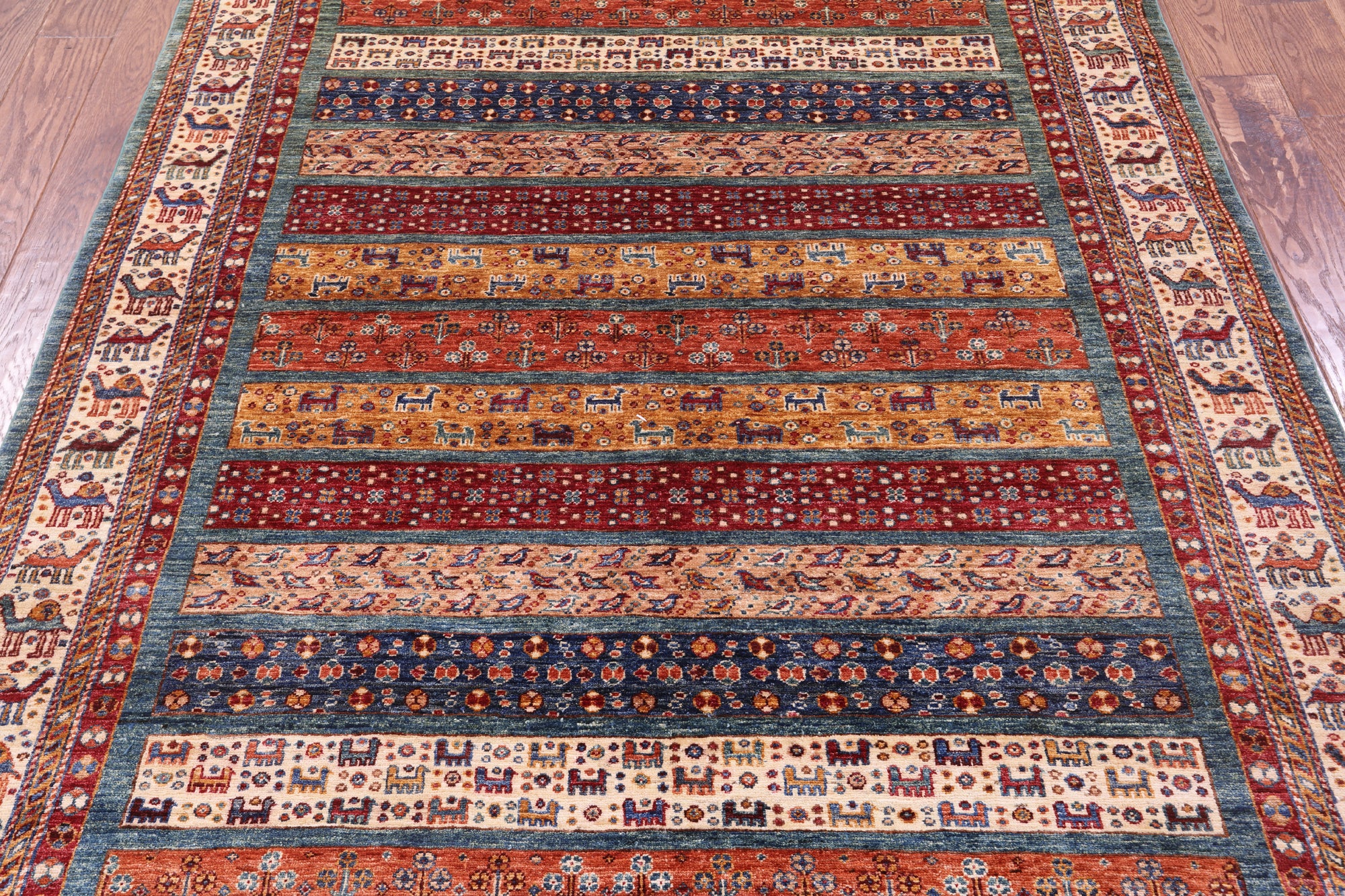 Tribal Persian Gabbeh Hand Knotted Wool Rug - 5' 6" X 7' 4" - Golden Nile