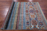 Khorjin Persian Gabbeh Hand Knotted Wool Rug - 5' 6" X 7' 8" - Golden Nile