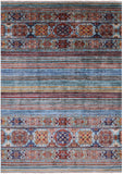 Khorjin Persian Gabbeh Hand Knotted Wool Rug - 5' 6" X 7' 8" - Golden Nile
