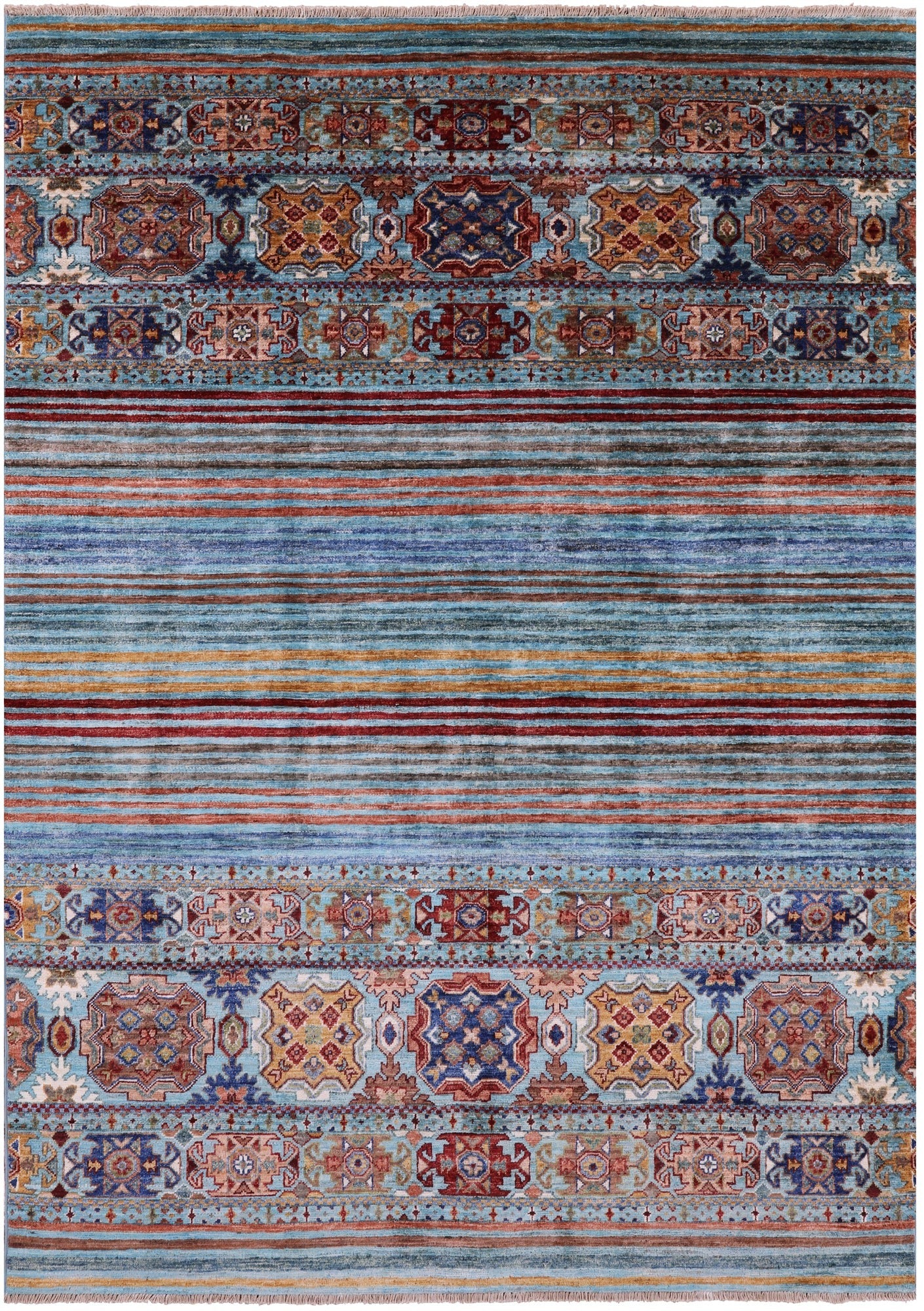 Khorjin Persian Gabbeh Hand Knotted Wool Rug - 5' 6" X 7' 8" - Golden Nile