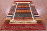 Tribal Persian Gabbeh Hand Knotted Wool Rug - 6' 8" X 10' 0" - Golden Nile