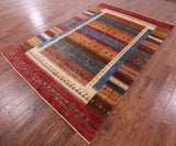 Tribal Persian Gabbeh Hand Knotted Wool Rug - 6' 8" X 10' 0" - Golden Nile