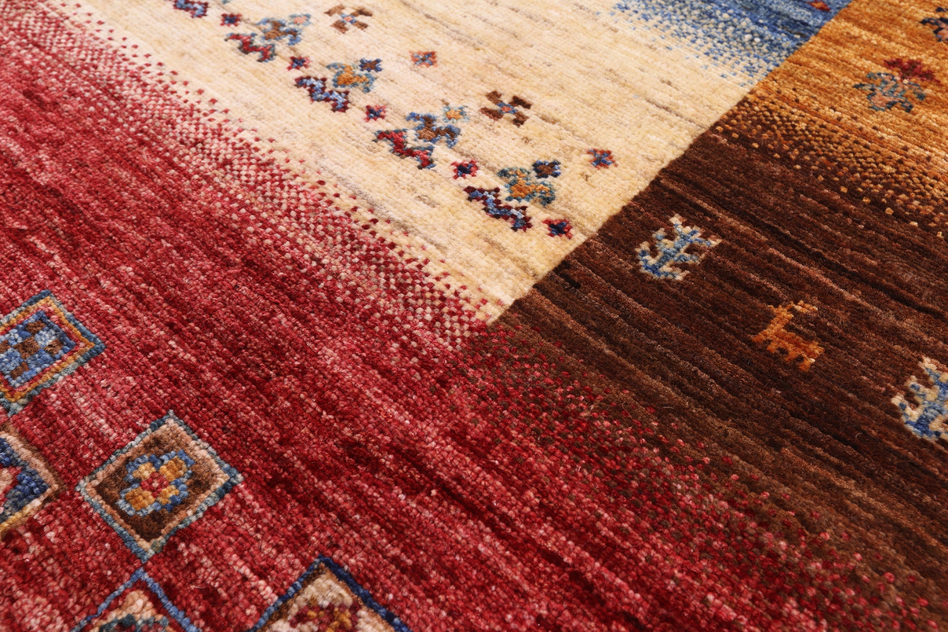 Tribal Persian Gabbeh Hand Knotted Wool Rug - 6' 8" X 10' 0" - Golden Nile