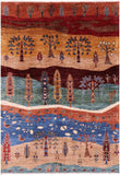 Tribal Persian Gabbeh Hand Knotted Wool Rug - 4' 10" X 6' 10" - Golden Nile