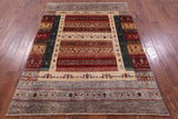 Tribal Persian Gabbeh Hand Knotted Wool Rug - 5' 2" X 6' 10" - Golden Nile