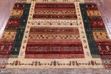 Tribal Persian Gabbeh Hand Knotted Wool Rug - 5' 2" X 6' 10" - Golden Nile