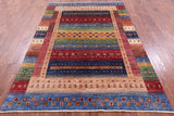 Tribal Persian Gabbeh Hand Knotted Wool Rug - 5' 7" X 8' 2" - Golden Nile