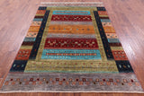 Tribal Persian Gabbeh Handmade Wool Rug - 5' 8" X 7' 11" - Golden Nile