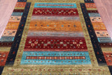 Tribal Persian Gabbeh Handmade Wool Rug - 5' 8" X 7' 11" - Golden Nile