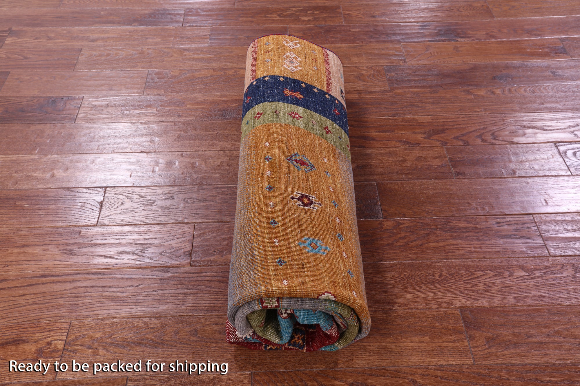 Tribal Persian Gabbeh Handmade Wool Rug - 5' 8" X 7' 11" - Golden Nile