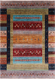 Tribal Persian Gabbeh Handmade Wool Rug - 5' 8" X 7' 11" - Golden Nile