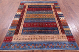 Tribal Persian Gabbeh Hand Knotted Wool Rug - 5' 6" X 7' 9" - Golden Nile