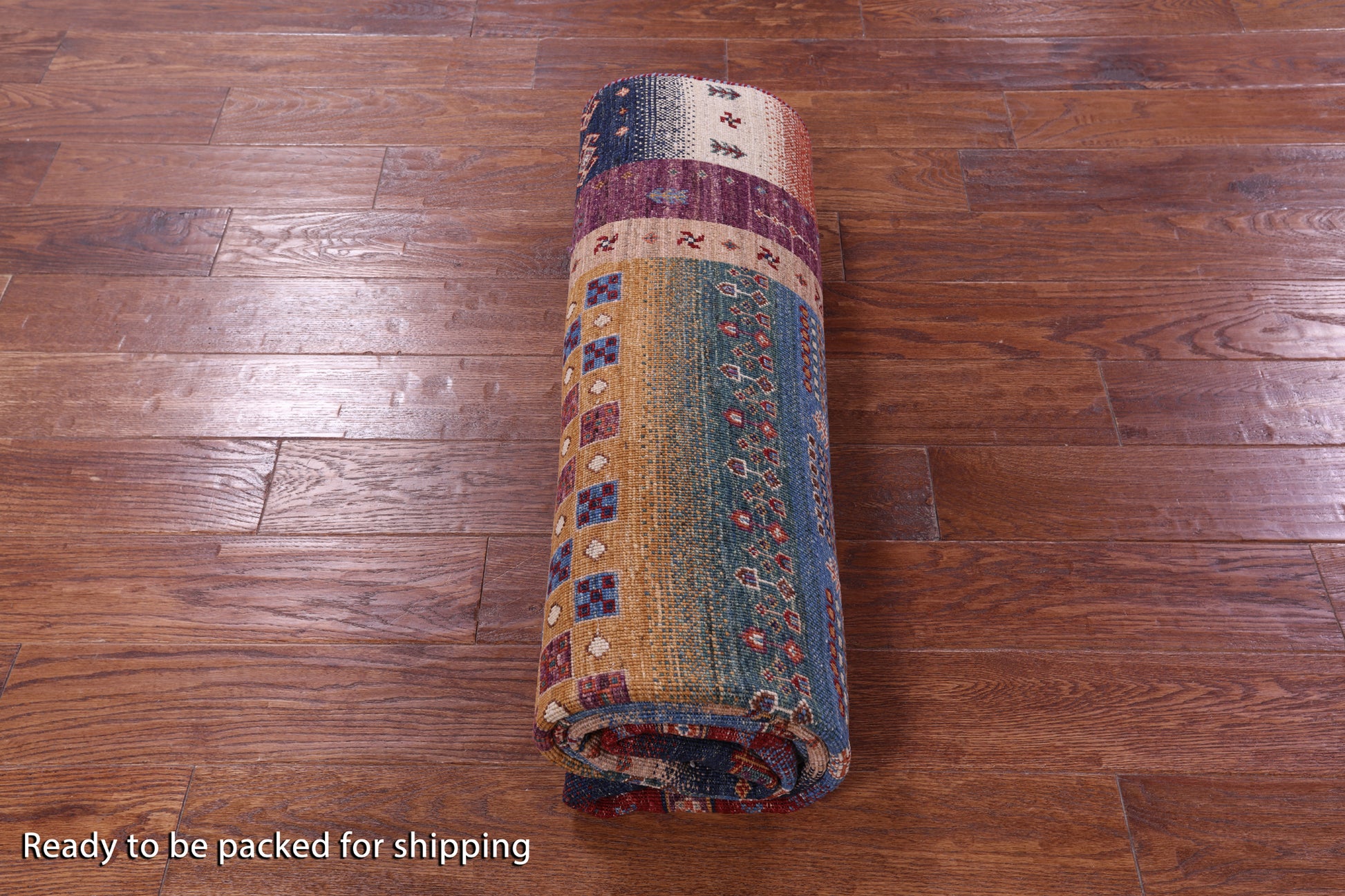 Tribal Persian Gabbeh Handmade Wool Rug - 5' 7" X 8' 1" - Golden Nile