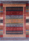 Tribal Persian Gabbeh Handmade Wool Rug - 5' 7" X 8' 1" - Golden Nile