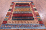 Tribal Persian Gabbeh Handmade Wool Rug - 5' 7" X 8' 1" - Golden Nile
