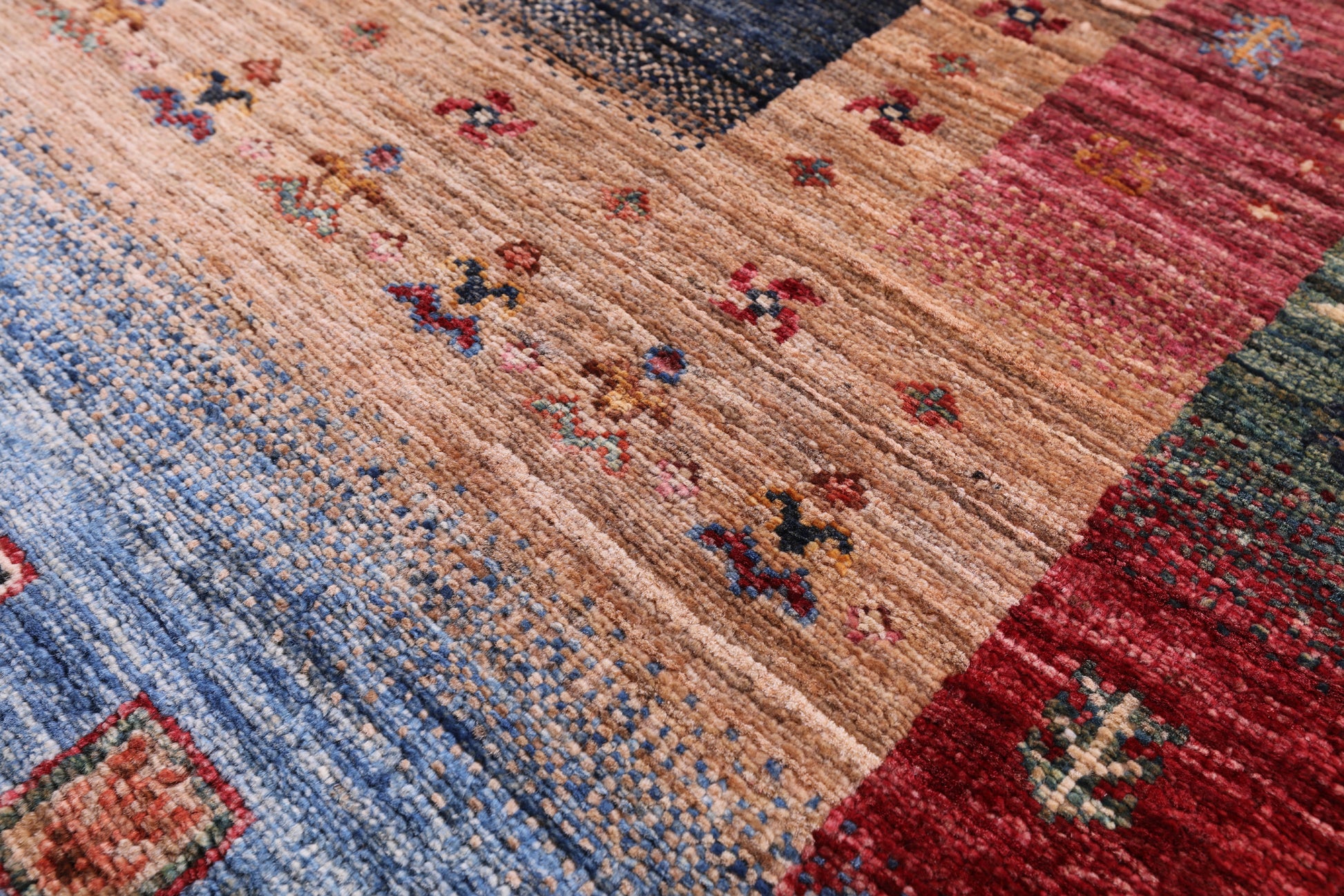 Tribal Persian Gabbeh Handmade Wool Rug - 5' 7" X 8' 1" - Golden Nile