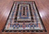 Tribal Persian Gabbeh Hand Knotted Wool Rug - 5' 7" X 7' 11" - Golden Nile