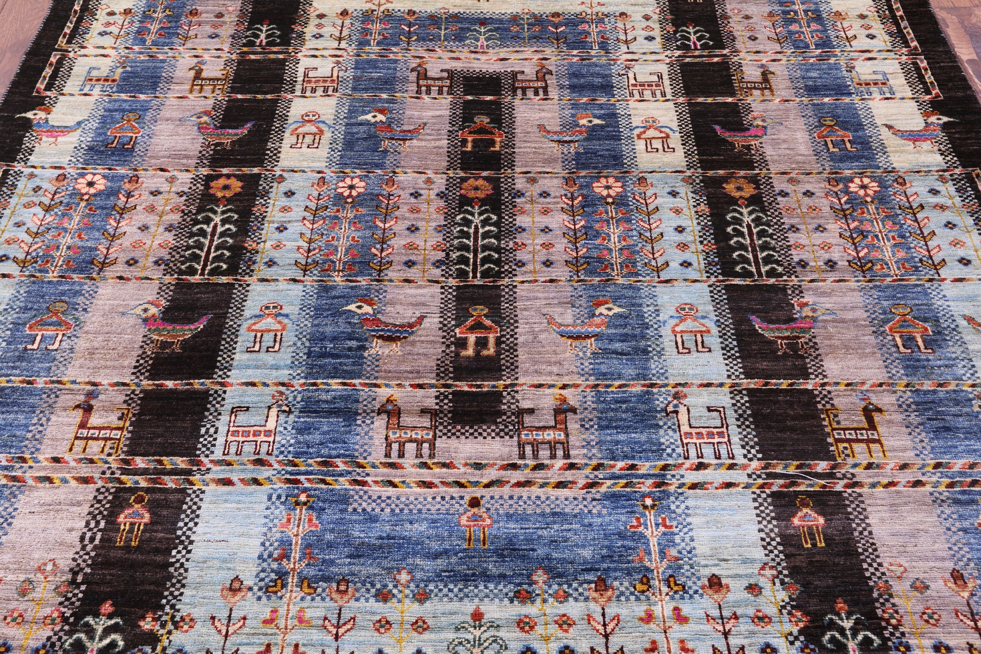 Tribal Persian Gabbeh Hand Knotted Wool Rug - 5' 7" X 7' 11" - Golden Nile