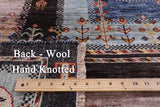 Tribal Persian Gabbeh Hand Knotted Wool Rug - 5' 7" X 7' 11" - Golden Nile