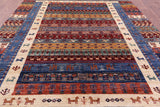 Persian Gabbeh Tribal Hand Knotted Wool Rug - 5' 7" X 7' 10" - Golden Nile