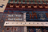 Persian Gabbeh Tribal Hand Knotted Wool Rug - 5' 7" X 7' 10" - Golden Nile