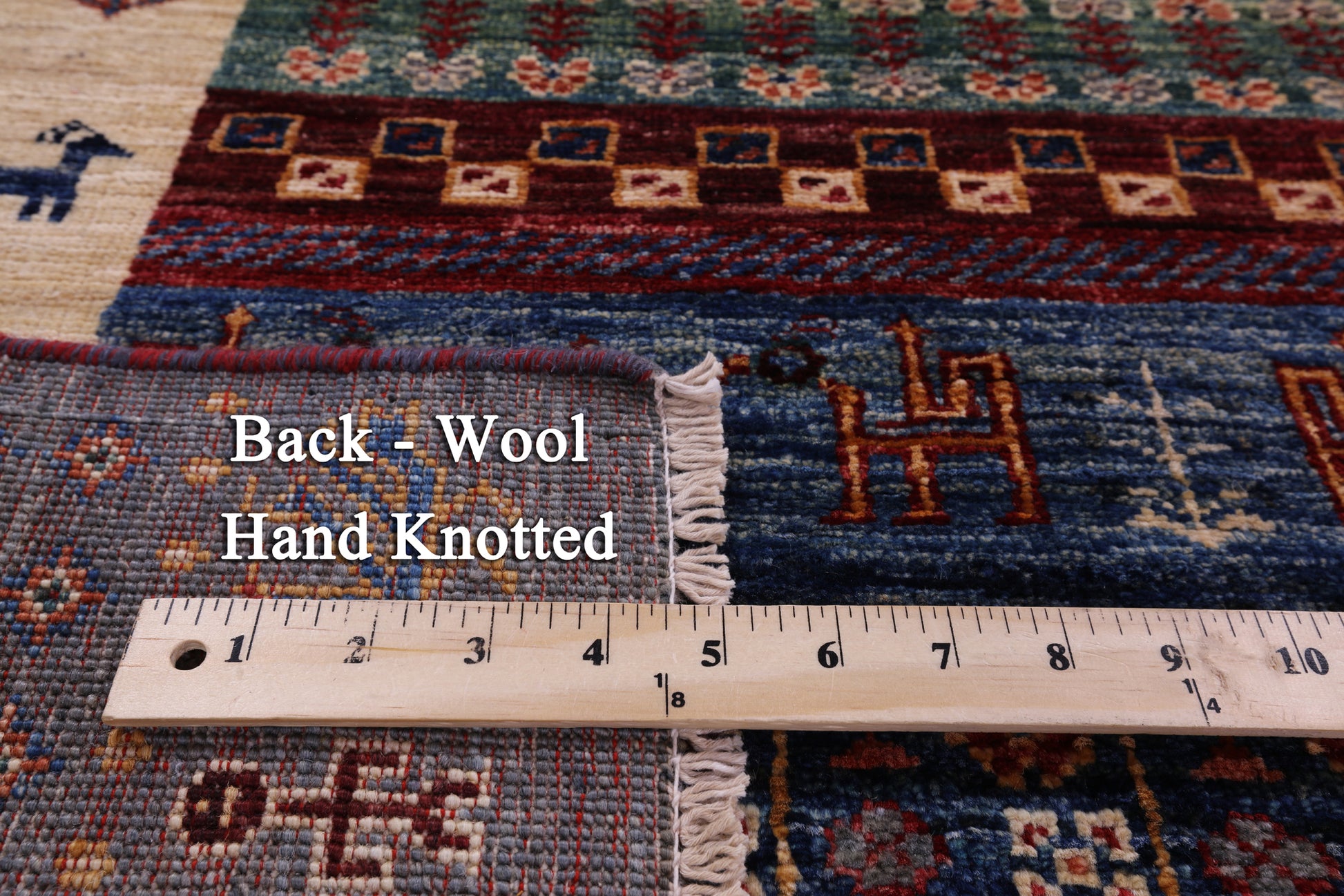 Persian Gabbeh Tribal Hand Knotted Wool Rug - 5' 7" X 7' 10" - Golden Nile