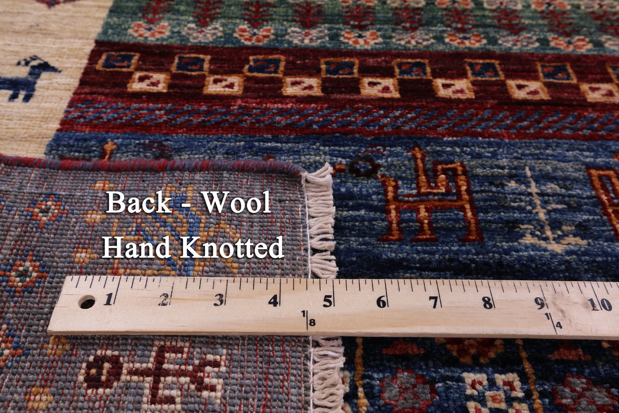 Persian Gabbeh Tribal Hand Knotted Wool Rug - 5' 7" X 7' 10" - Golden Nile